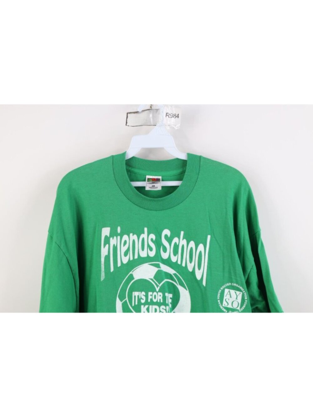 Vintage 90s Mens XL Faded Friends School Soccer Short Sleeve Jersey T-Shirt - Picture 2 of 13